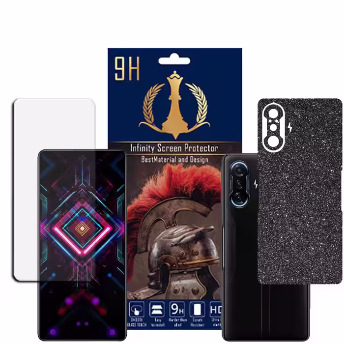 برچسب پوششی اینفینیتی مدل PRO MAX مناسب برای گوشی موبایل شیایومی REDMI K40 GAMING POCO F3 GT به همراه محافظ صفحه نمایش