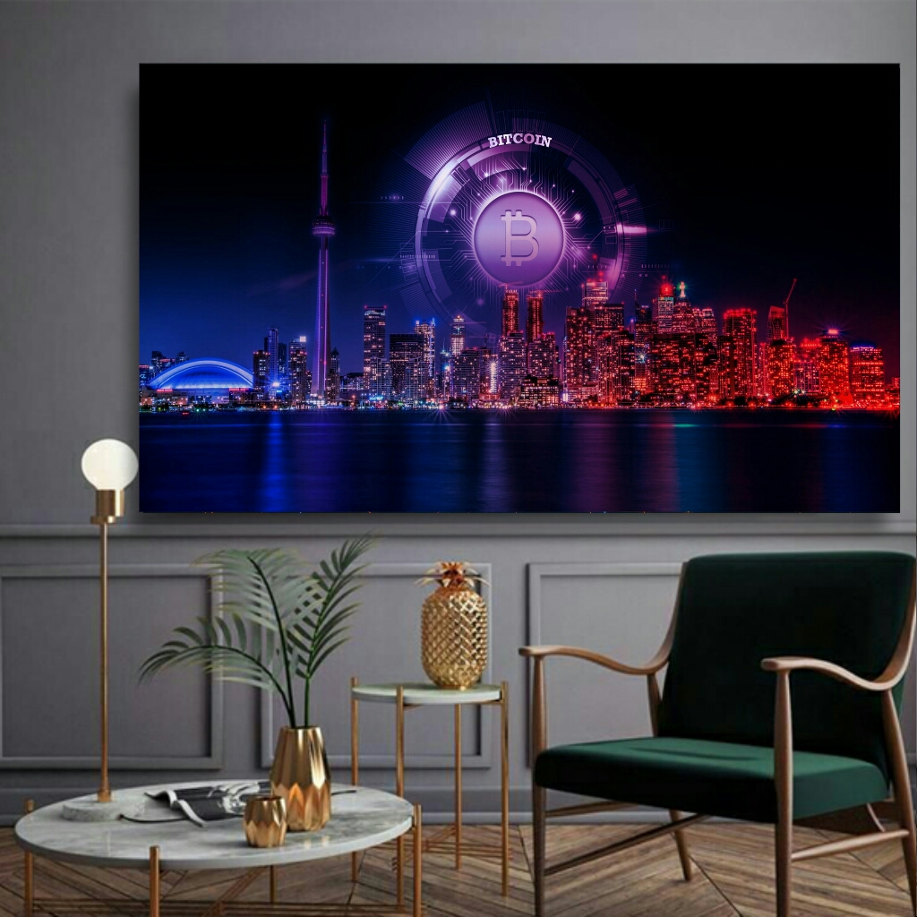  تابلو بوم طرح بیت کوین مدل SDB918