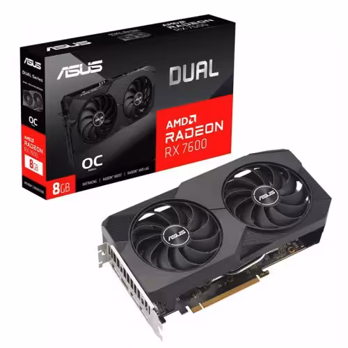 کارت گرافیک ایسوس Dual Radeon RX 7600 OC Edition 8GB GDDR6 (آکبند-گارانتی اصلی)