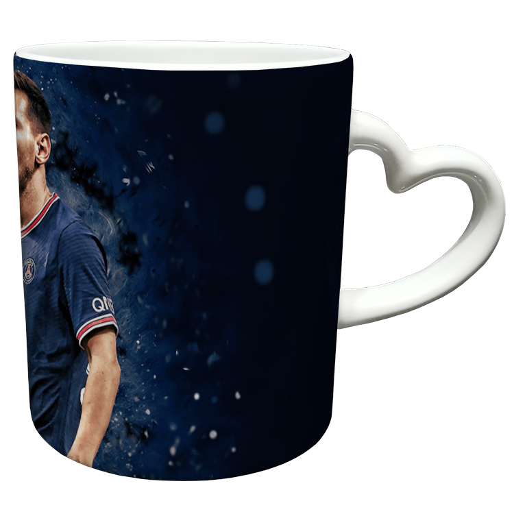 ماگ مدل دسته قلبی طرح مسی کد 82