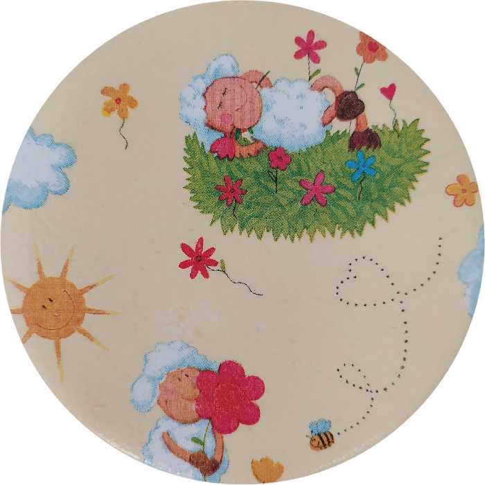 بشقاب دیوارکوب سفالی مدل رویای کودکانه کد 2 مجموعه 3 عددی