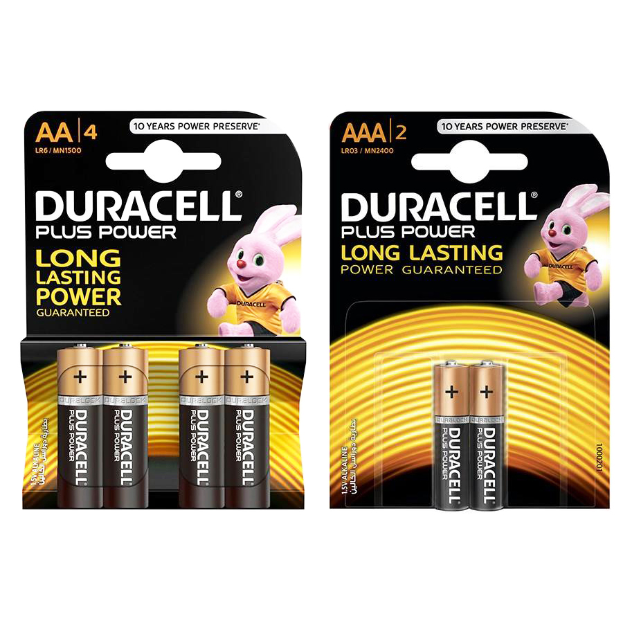 باتری قلمی و نیم قلمی دوراسل مدل Plus Power Duralock مجموعه 6 عددی