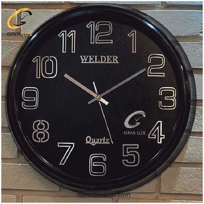 ساعت دیواری اورجینال ولدر PVC مشکی| کد رفرنس 550