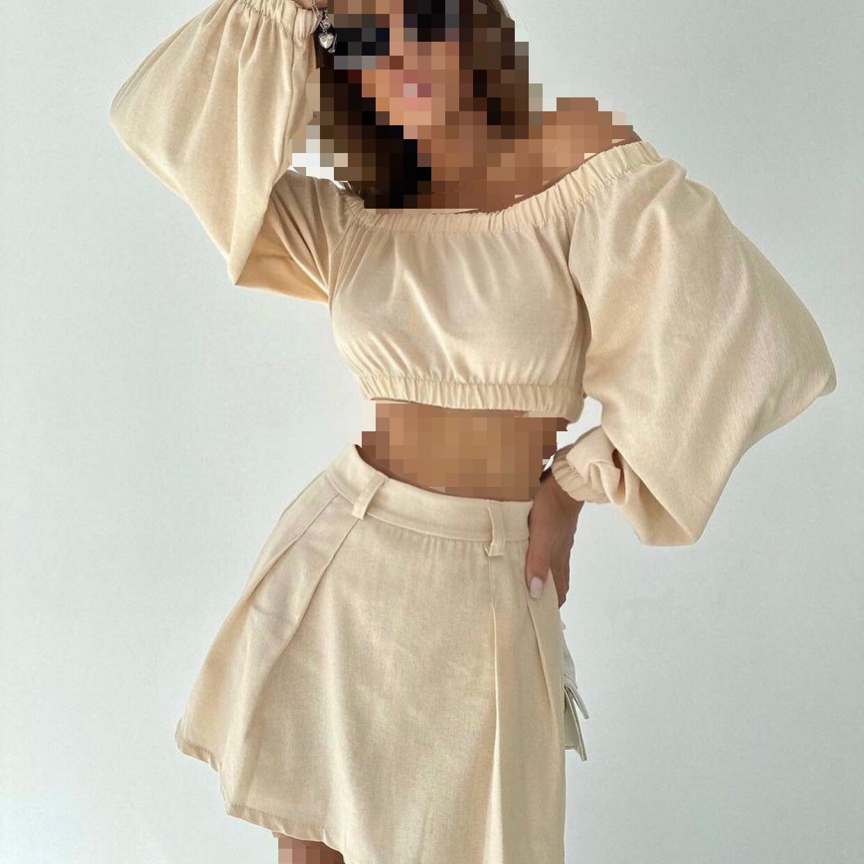 ست نیمتنه و دامن زنانه لینن