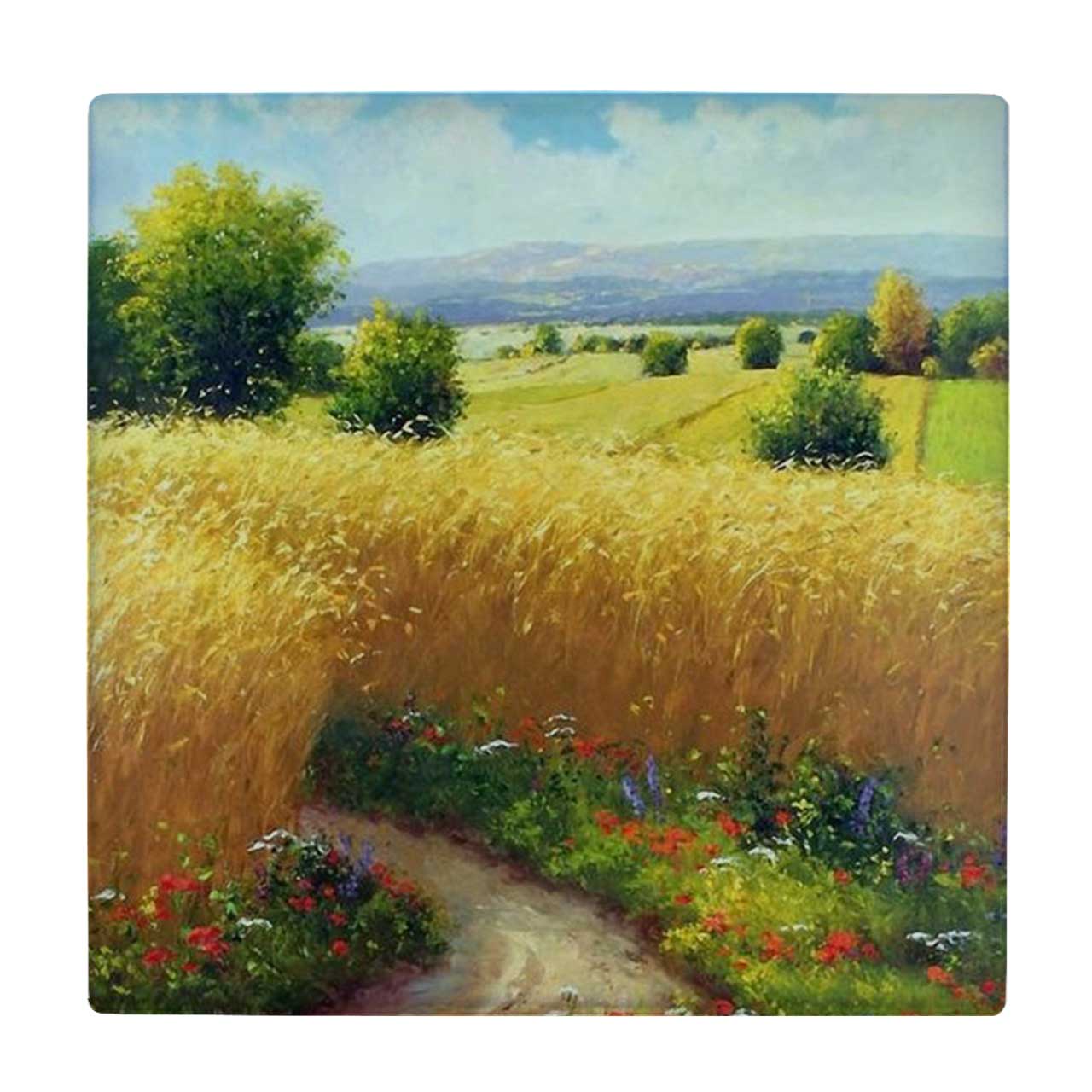  زیر لیوانی طرح نقاشی جاده ای در گندمزار کد    3267895_557