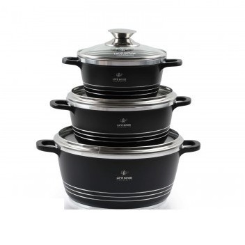 سرویس قابلمه سرامیکی لایف اسمایل6 پارچه مدل LUP 6BBسایز20-24-28 (اصل)