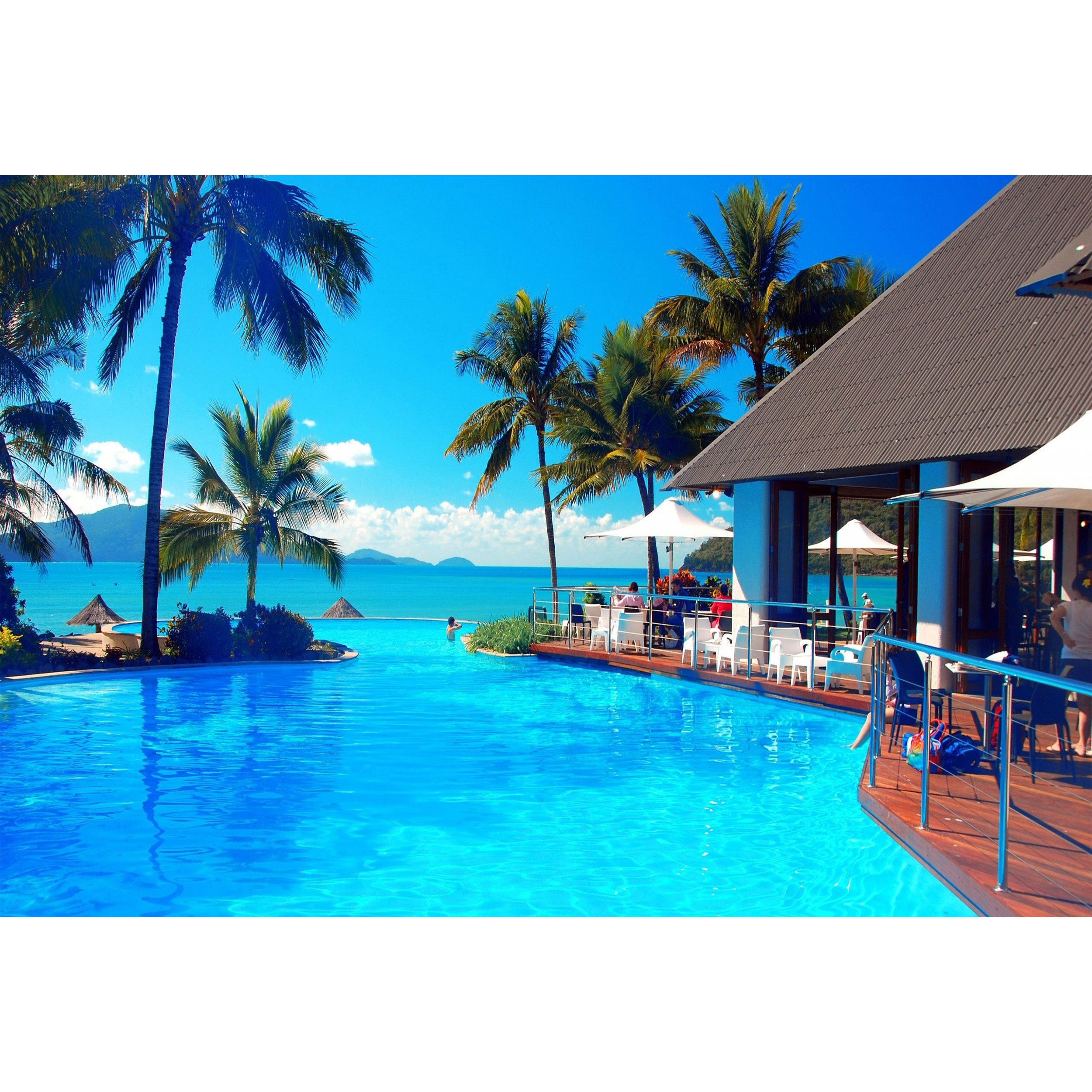 تابلو شاسی مدل رستوران و دریاچه و نخل T7445