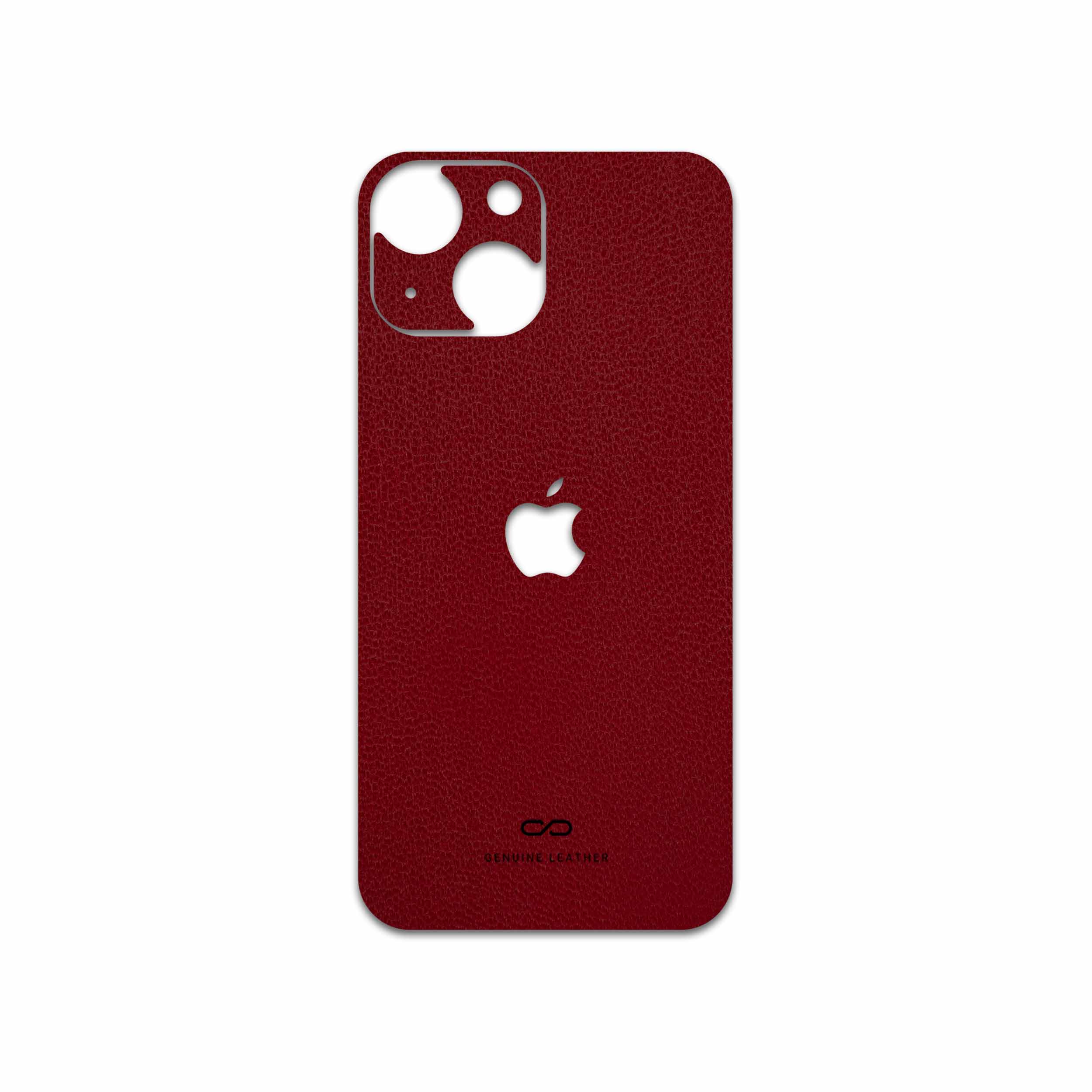 برچسب پوششی ماهوت مدل Red-Leather مناسب برای گوشی موبایل اپل iPhone 13 Mini