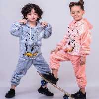 هودی و شلوار تدی بچه گانه دخترانه و پسرانه اسپرت دارای سایزبندی 40 تا 55 با ارسال رایگان در 4رنگ پر فروش 