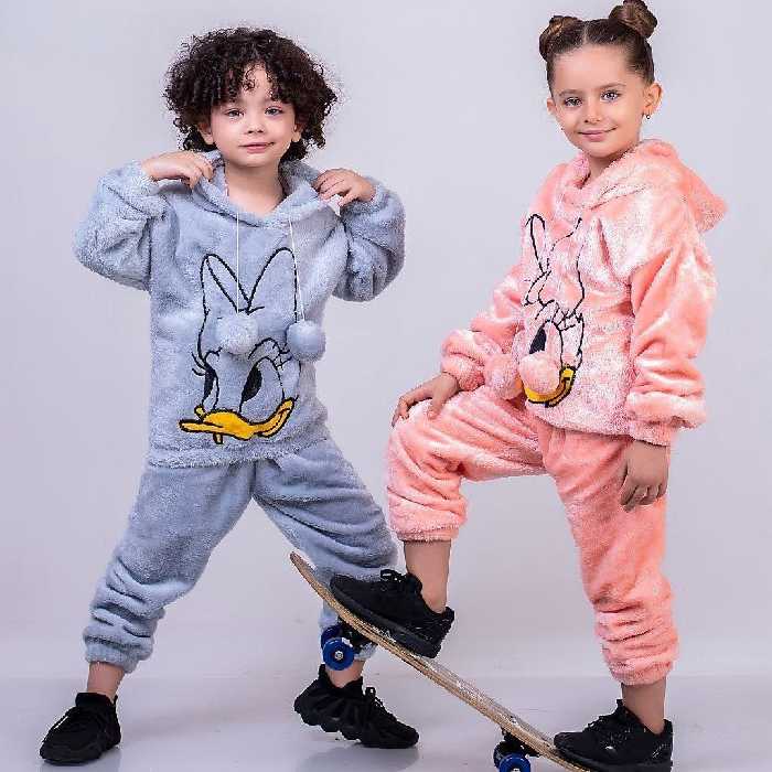 هودی و شلوار تدی بچه گانه دخترانه و پسرانه اسپرت دارای سایزبندی 40 تا 55 با ارسال رایگان در 4رنگ پر فروش 