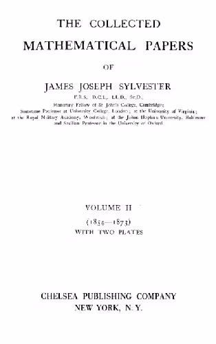 خرید و دانلود نسخه کامل کتاب The Collected Mathematical Papers of James Joseph Sylvester