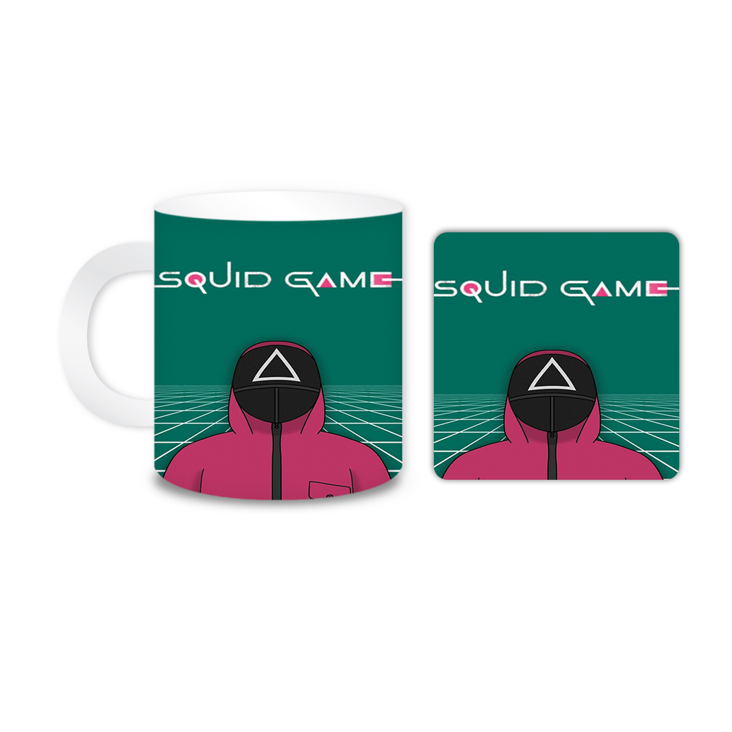 ماگ مدل  Squid game کد 2173 به همراه زیر لیوانی