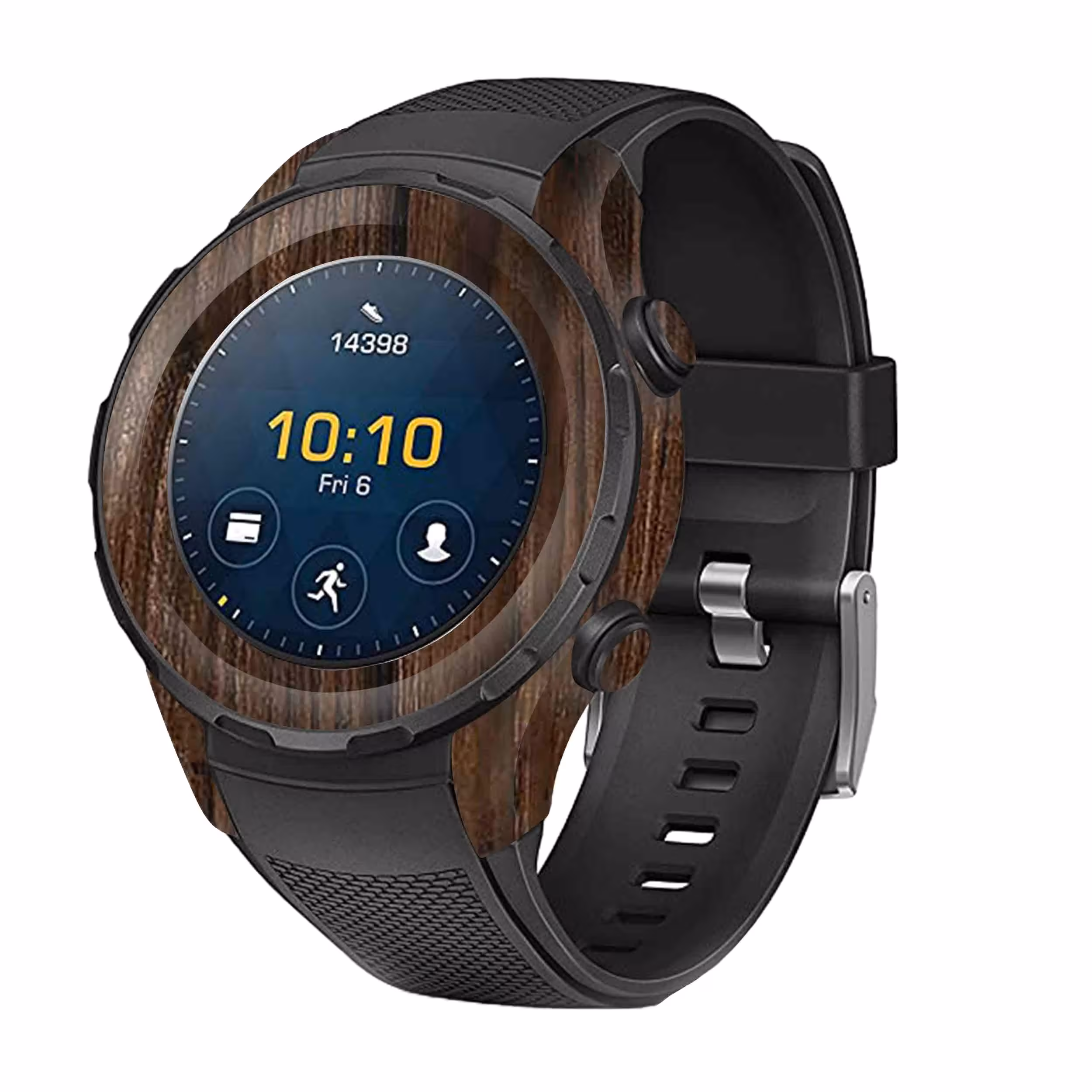 برچسب ماهوت طرح Dark-Walnut-Wood مناسب برای ساعت هوشمند هوآوی Watch 2
