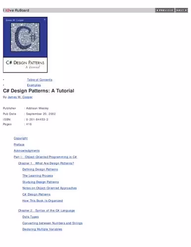 خرید و دانلود نسخه کامل کتاب C# Design Patterns: A Tutorial