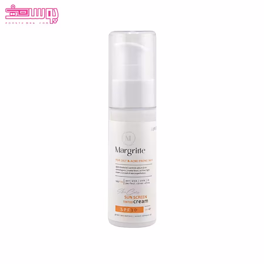 کرم ضد آفتاب رنگی پوست های چرب و مستعد آکنه مارگریت حجم 50ml