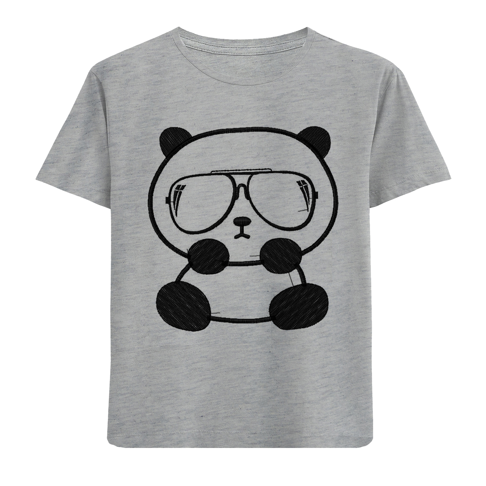 تی شرت آستین کوتاه بچگانه مدل پانداعینکی F662