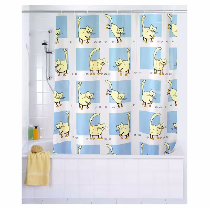 پرده حمام ونکو مدل Cat سایز 200x120 سانتی متر