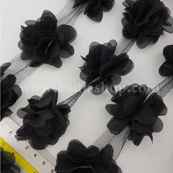 یراق گل حریر مشکی مدل 1