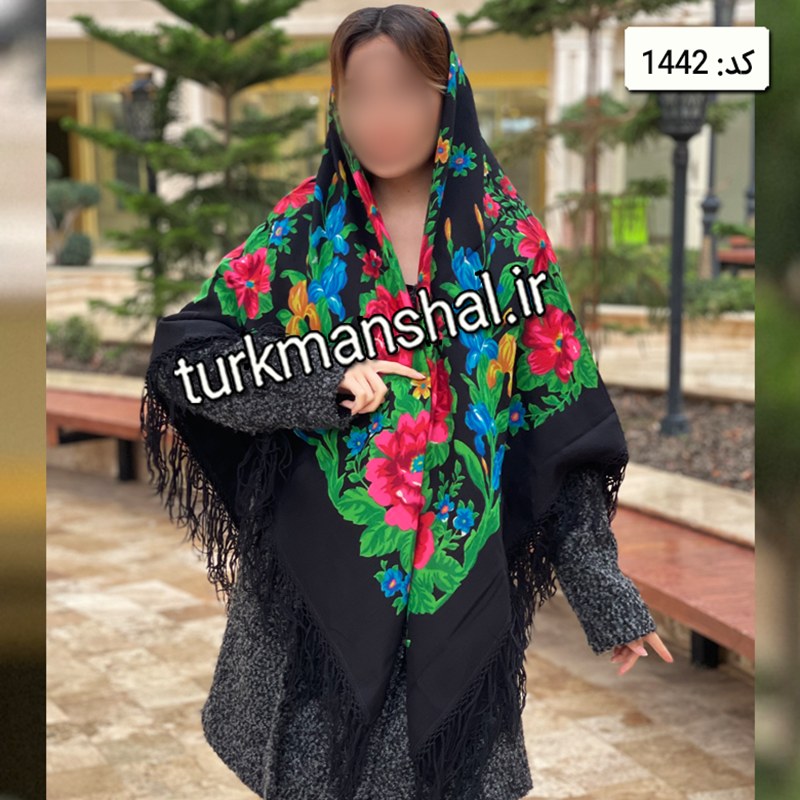 روسری ترکمنی پشمی کد 1442