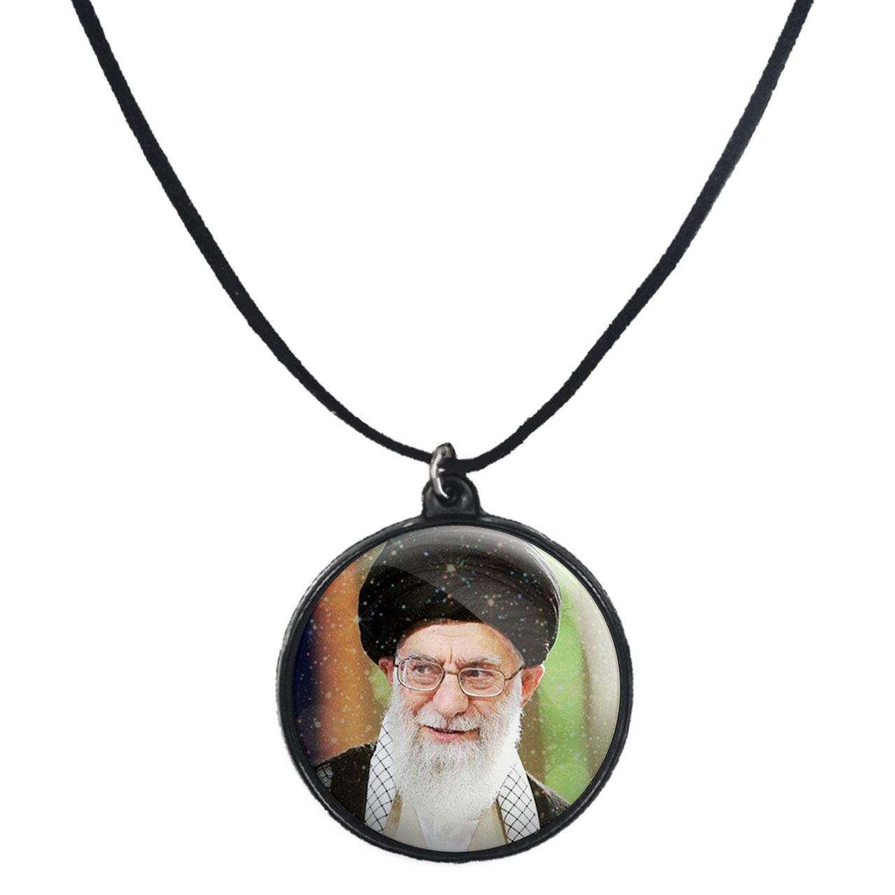 گردنبند پرمانه طرح تصویر  آیت الله خامنه ای کد pmb.11700 مدل دو طرفه
