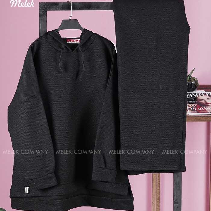 ست 7433 هودی شلوار فوتر کجراه کلاهدار شلوار دمپا سایز بزرگ 44-60 ارسال رایگان 