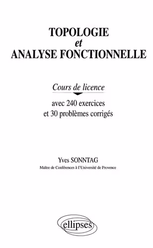 خرید و دانلود نسخه کامل کتاب Topologie et analyse fonctionnelle