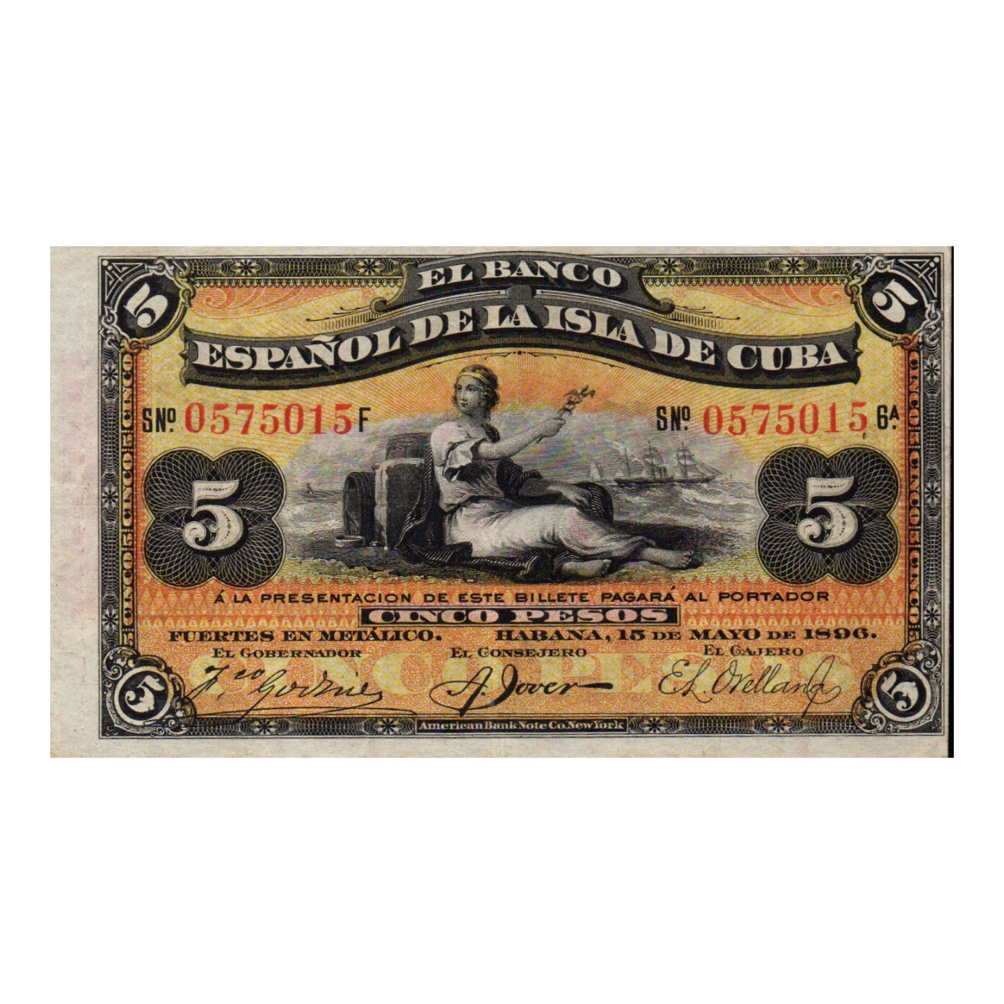 اسکناس تزئینی طرح کشور کوبا مدل 5 پزو