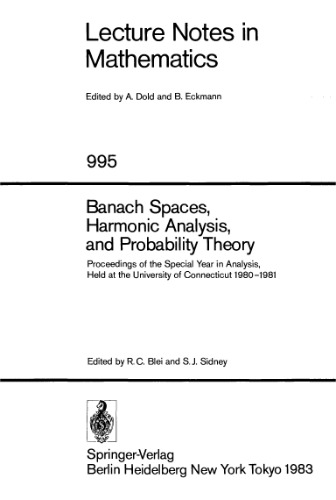 خرید و دانلود نسخه کامل کتاب Banach spaces, harmonic analysis, and probability theory