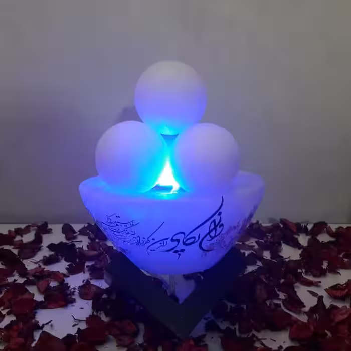 آباژور سنگ نمک مدل کاسه با گوی