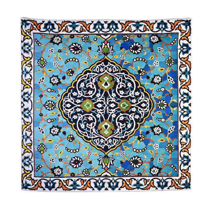 رومیزی مدل مخمل طرح کاشی کد 131