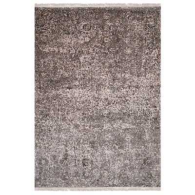 فرش ماشینی زمرد مشهد طرح پتینه کد TA113 زمینه طوسی