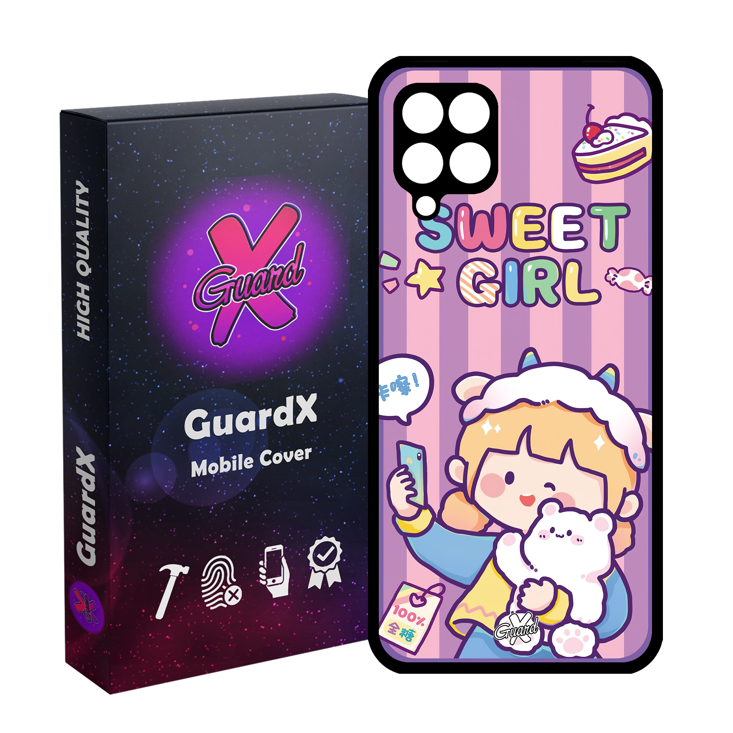 کاور گارد ایکس طرح دختر مدل Glass10518 مناسب برای گوشی موبایل سامسونگ Galaxy A22 4G