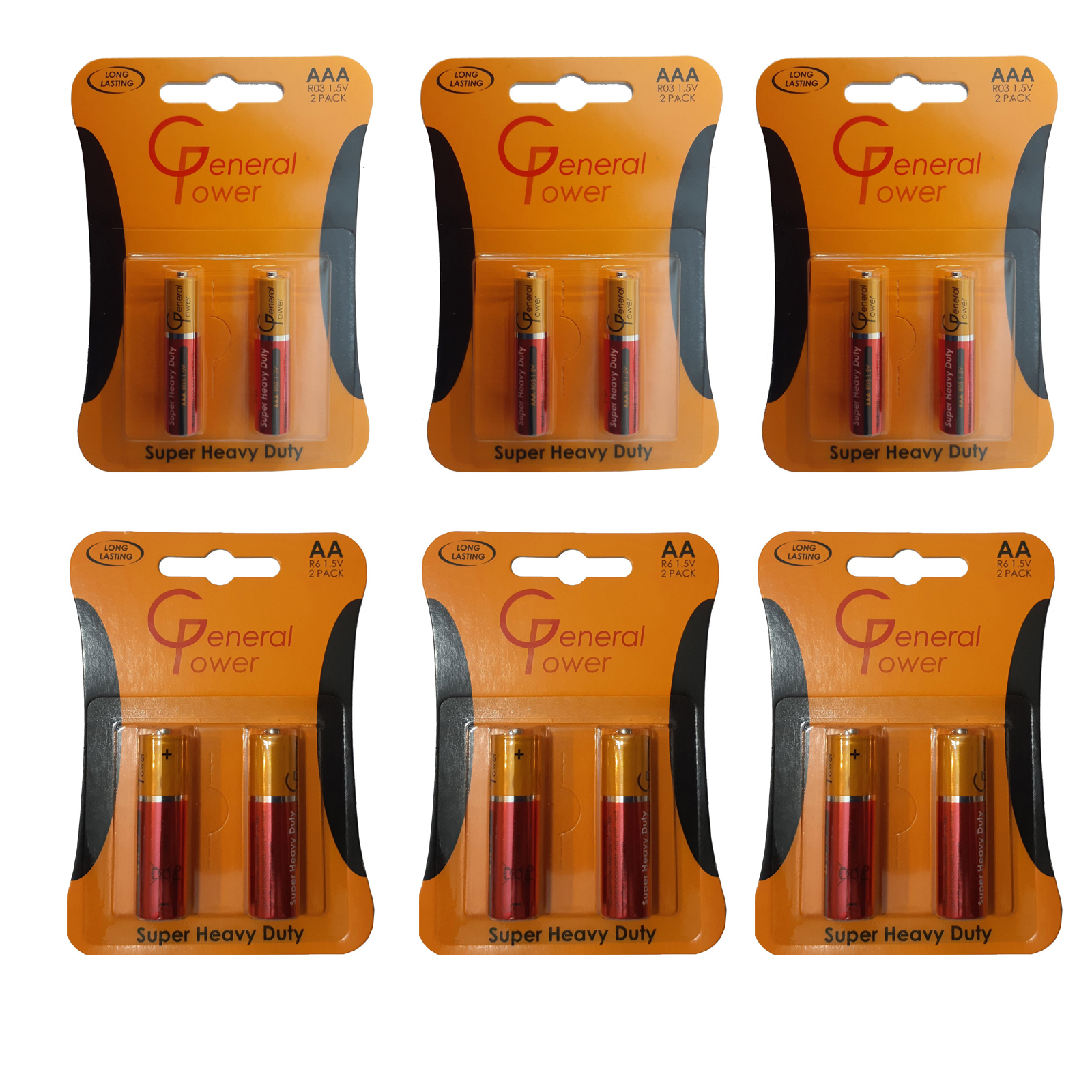 باتری قلمی و نیم قلمی پاور جنرال مدل R6 بسته 12 عددی 