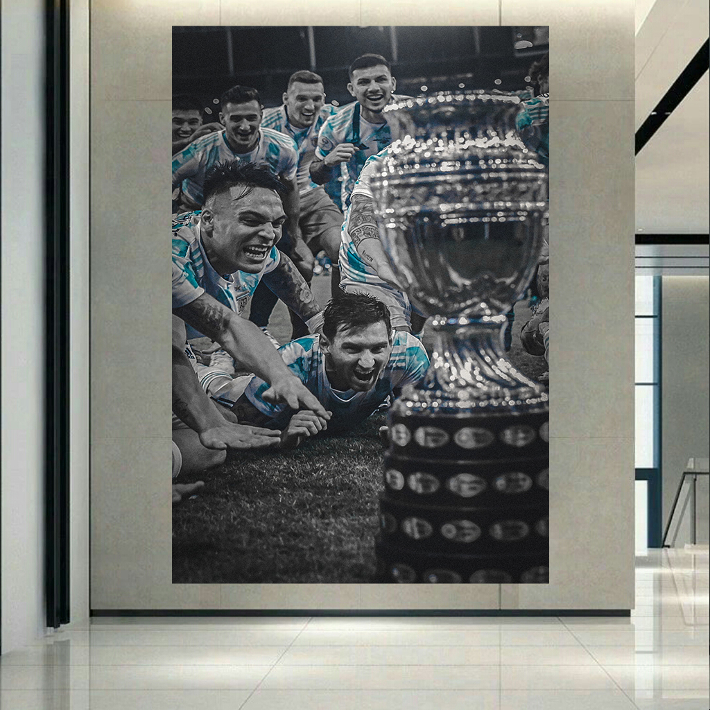 تابلو بوم طرح کاپیتان مسی و یاران مدل قهرمانی تیم ملی آرژانتین کد AR2974