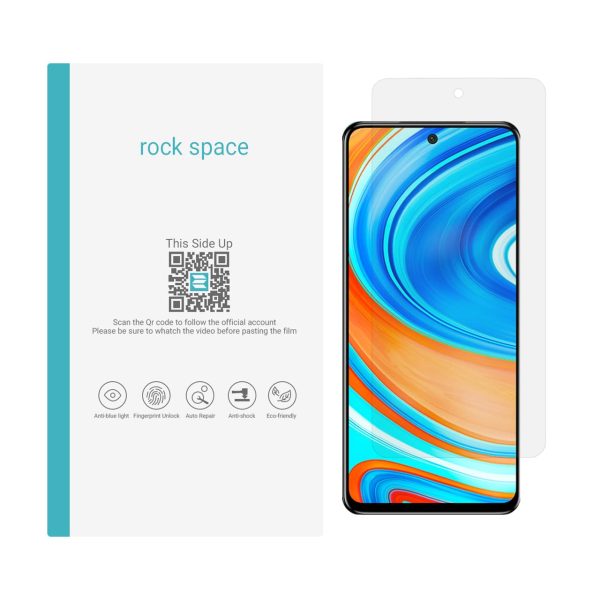 گلس شیائومی redmi note 9 pro مدل نانو هیدروژل شفاف برند راک اسپیس کد S