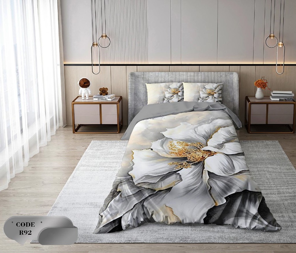 سرویس روتختی 1 نفره 4 تکه ابعاد 1.65 ×2.35 کشدار ضد حساسیت و عرق کد R92 | ست خواب و ست روتختی