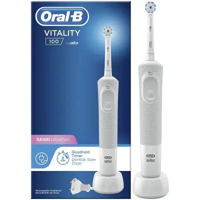 مسواک برقی اورال بی مدل Vitality 100 SENSI UltraThin رنگ سفید
