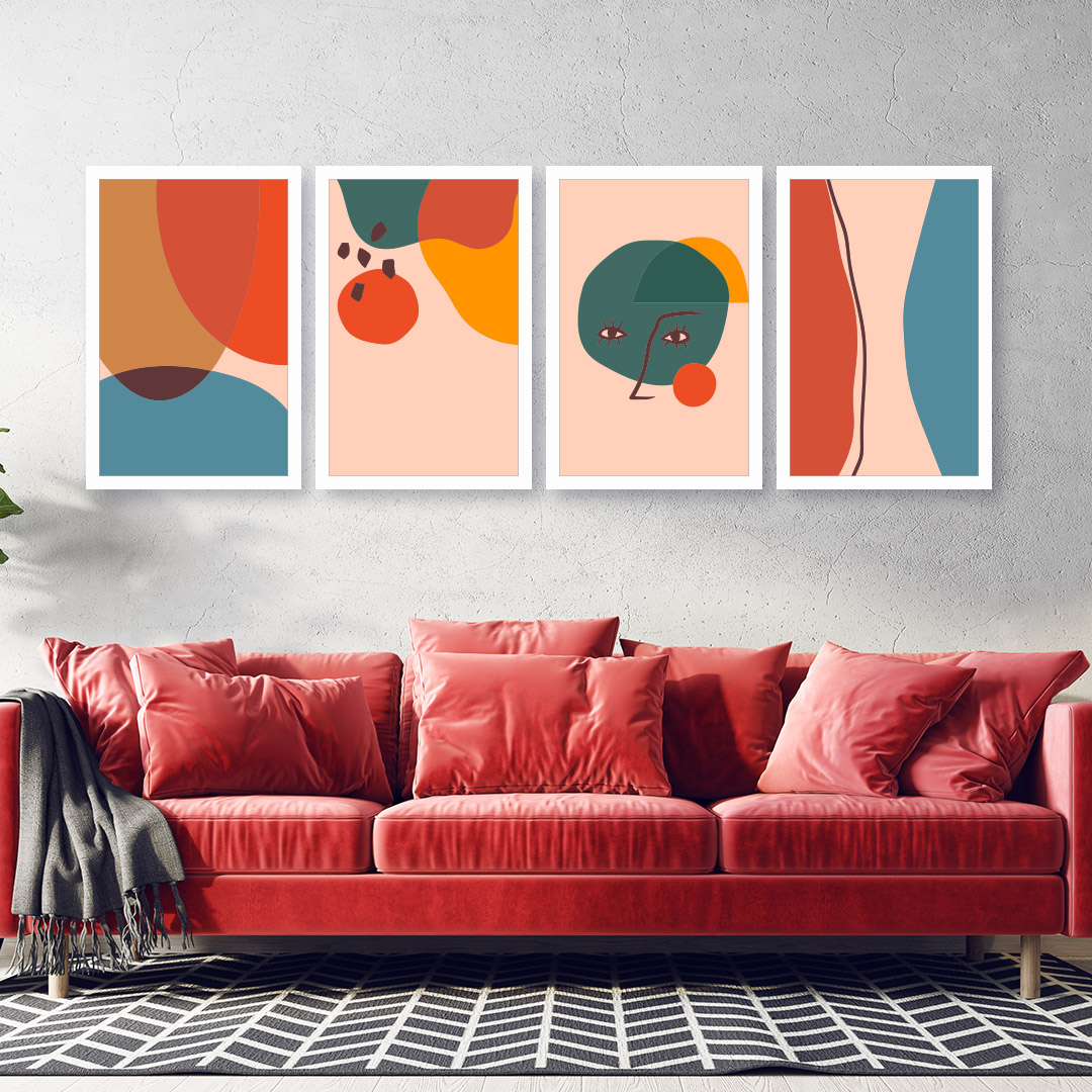 تابلو طرح مدرن مدل P180 مجموعه 4 عددی