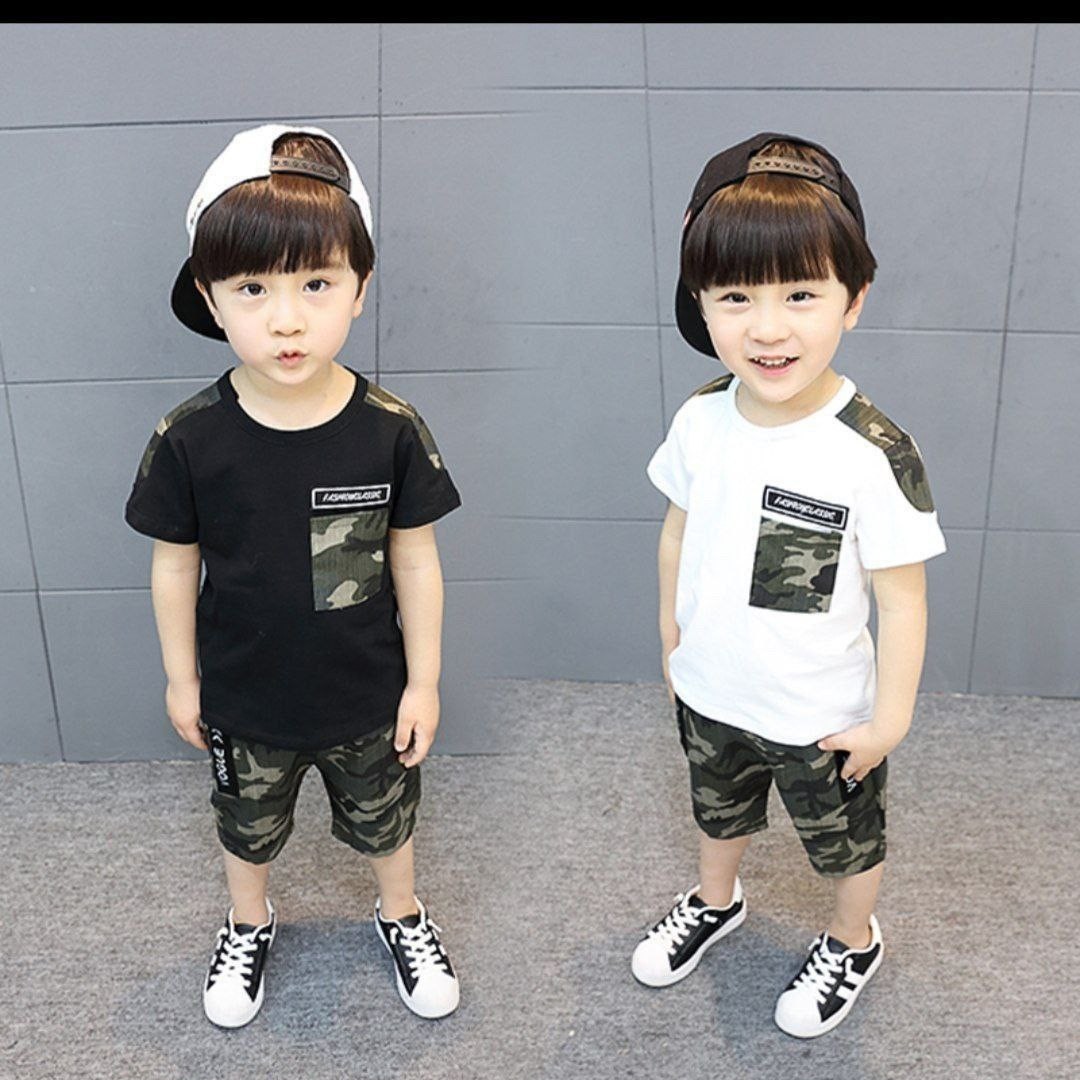 تیشرت وشورتک ارتشی پسرانه نخ پنبه کشی مناسب 1تا4سال ارسال رایگان