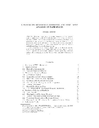 خرید و دانلود نسخه کامل کتاب Primer on Riemannian geometry and stochastic analysis on path spaces