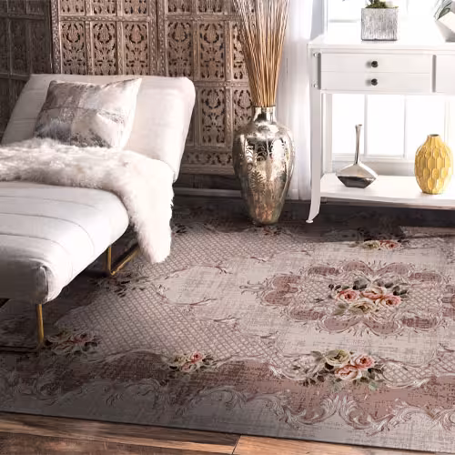 روفرشی کشدار ضداب مخمل شانل ابریشم کد E32 سایز 6 متری