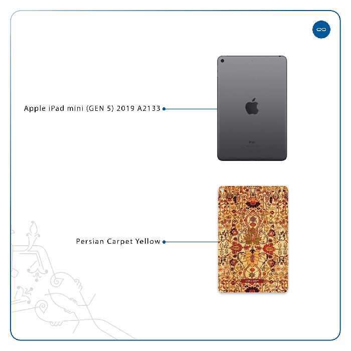 برچسب پوششی ماهوت مدل Iran-Carpet2 مناسب برای تبلت اپل iPad mini (GEN 5) 2019 A2133