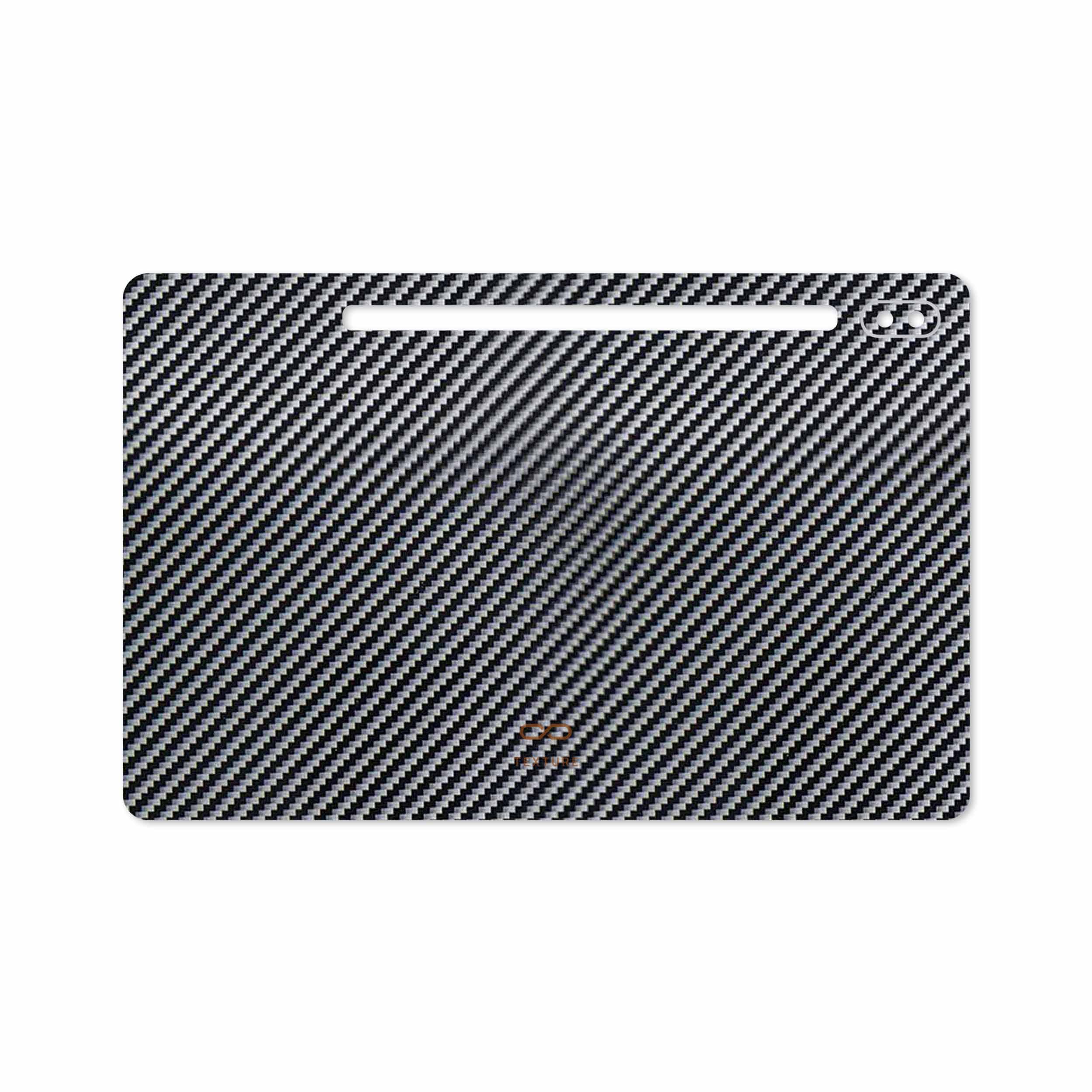 برچسب پوششی ماهوت مدل Glossy-Silver-Fiber مناسب برای تبلت سامسونگ Galaxy Tab S6 2019 SM-T860