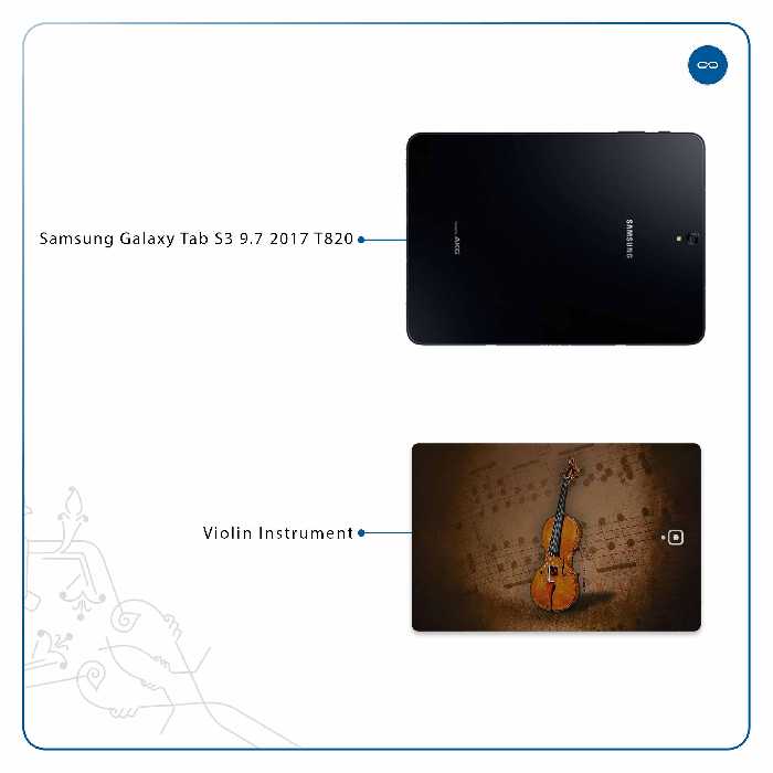 برچسب پوششی ماهوت مدل Violin-Instrument مناسب برای تبلت سامسونگ Galaxy Tab S3 9.7 2017 T820