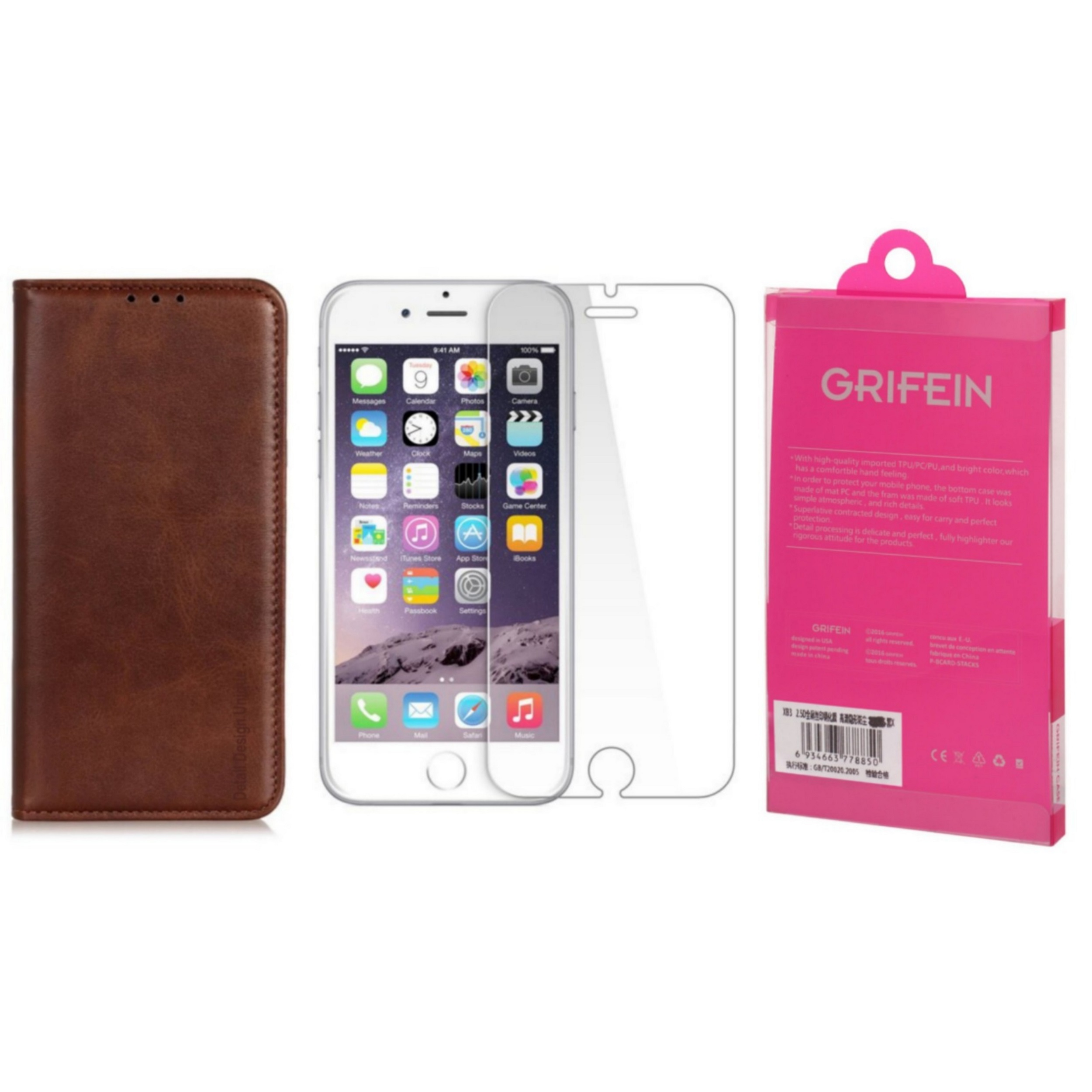 کیف کلاسوری گریفین مدل Detail Design Unique مناسب برای گوشی موبایل اپل iphone 7 / 8 / SE 2020 / SE 2022 به همراه محافظ صفحه نمایش