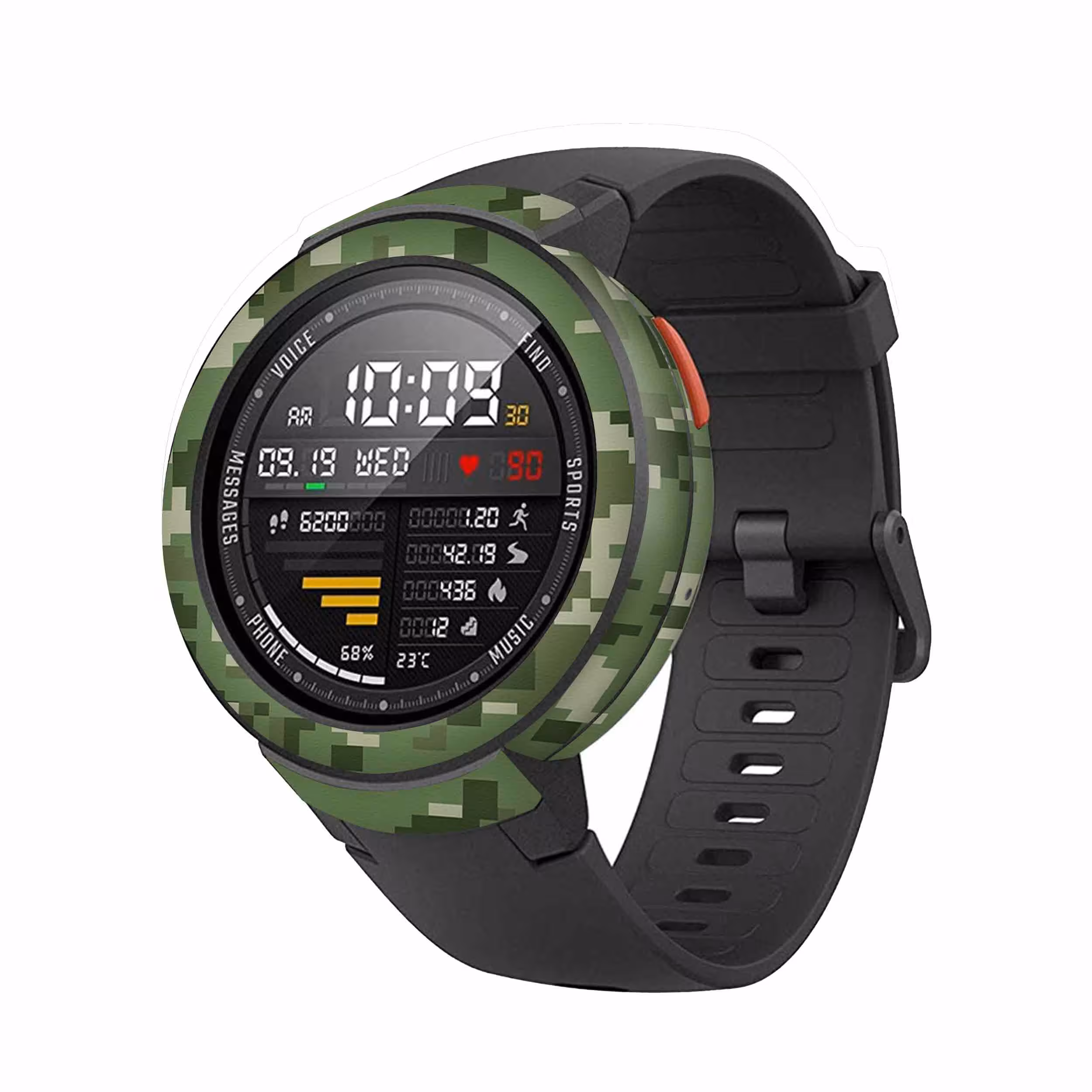 برچسب ماهوت طرح Army Green Pixel مناسب برای ساعت هوشمند شیایومی Amazfit Verge