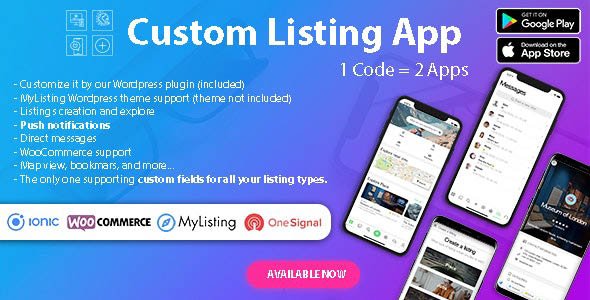 دانلود اپلیکیشن Custom Listing App