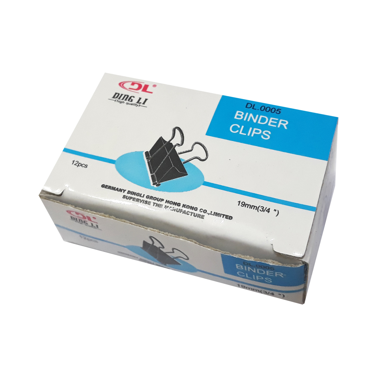 گیره کاغذ دینگ لی مدل DL0005 سایز 19 میلی متر بسته 12 عددی
