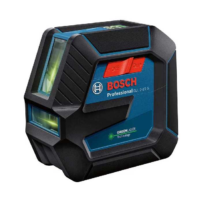 تراز لیزری دوخط نورسبز بوش همراه با پایه مدل GLL 2-15 G