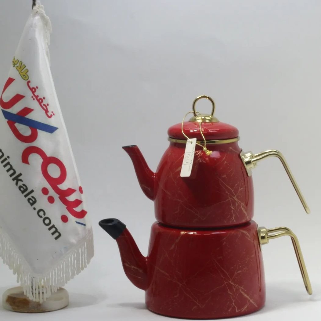 کتری قوری پاچی قرمز رگه دار